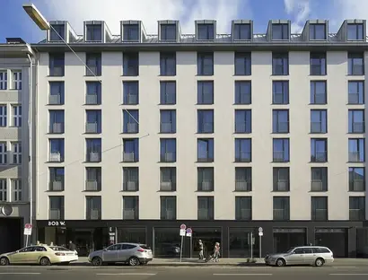 a building with many windows