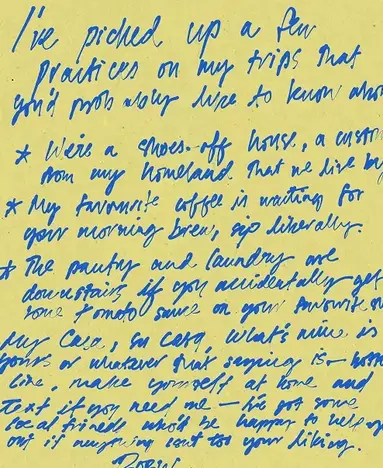 Script on post it note