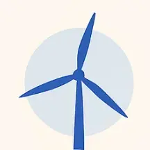 a blue windmill in a circle